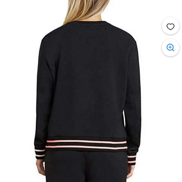 FILA Women's Black Sweater Colorful Pink Sweatshirt Long Sleeve Crewneck Top - Picture 8 of 8